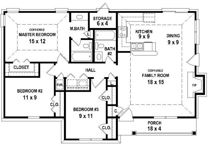 home with a 3 bedrooms and 2 baths