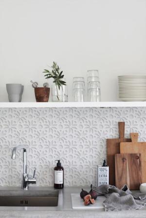 5. Wallpaper the Backsplash Area in Your Kitchen