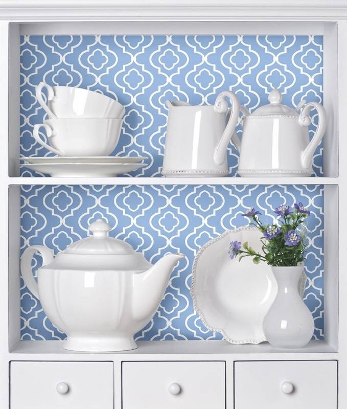 Installing Wallpaper to the Backside of Your Wall Cabinets 2